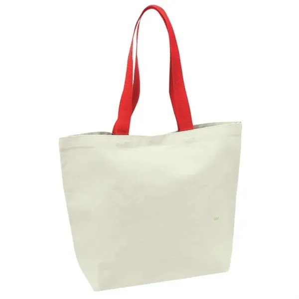 Canvas tote bag that features two 23" colored handles, closure and... from ASI 39820 Opusline (Benmex) / Opus Line