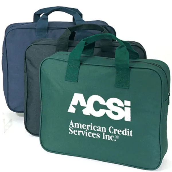 Polyester portfolio with zippered main compartment and matching color webbed handles.... from ASI 39820 Opusline (Benmex) / Opus Line