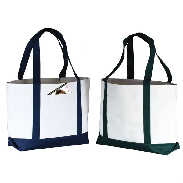 Two tone, 600 denier polyester tote with front slip pocket and... from ASI 39820 Opusline (Benmex) / Opus Line