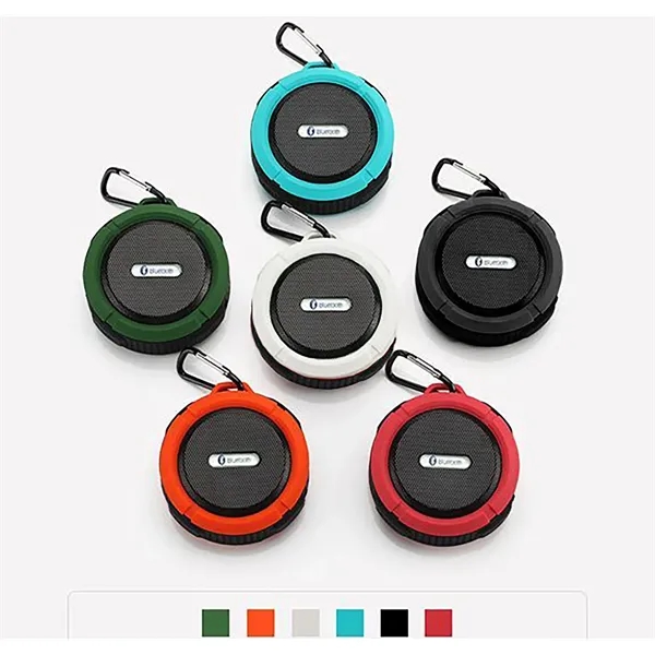 Compass-style Bluetooth speaker with carabiner clip and full-color epoxy dome.... from ASI 39820 Opusline (Benmex) / Opus Line