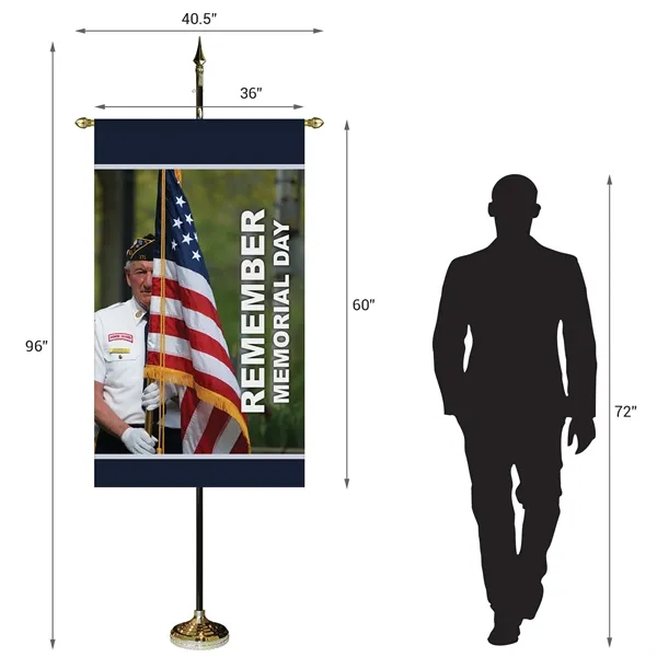 36" x 60" Premium Custom Digitally Printed Gonfalon Straight Cut Banner... from ASI 80228 Quinn