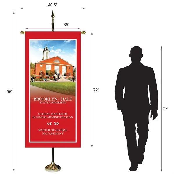 36" x 72" Premium Custom Digitally Printed Gonfalon Straight Cut Banner... from ASI 80228 Quinn