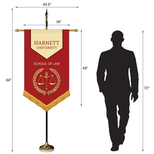 30" x 48" Premium Custom Digitally Printed Gonfalon V-Cut Banner with... from ASI 80228 Quinn