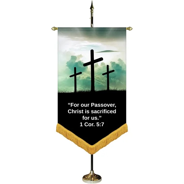 36" x 60" Premium Custom Digitally Printed Gonfalon V-Cut Banner with... from ASI 80228 Quinn