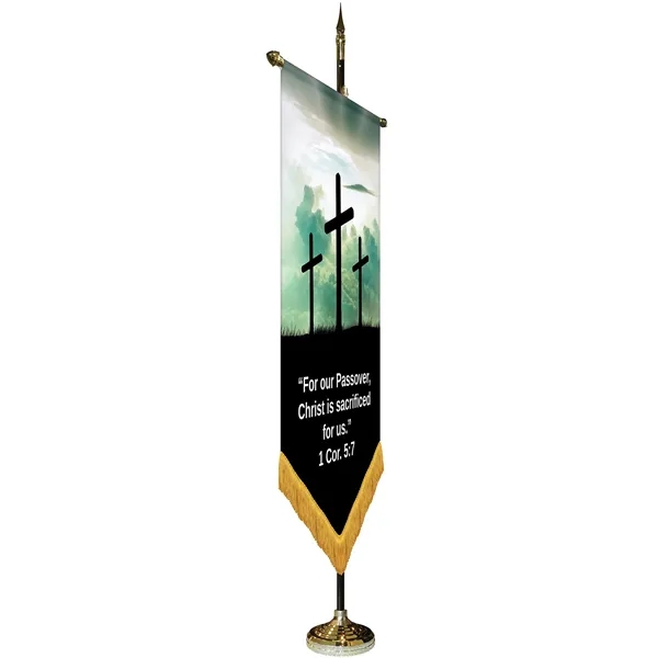 36" x 60" Premium Custom Digitally Printed Gonfalon V-Cut Banner with... from ASI 80228 Quinn