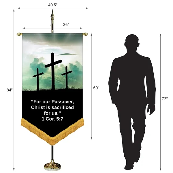 36" x 60" Premium Custom Digitally Printed Gonfalon V-Cut Banner with... from ASI 80228 Quinn