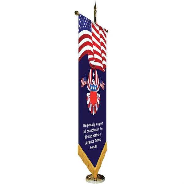 36" x 72" Premium Custom Digitally Printed Gonfalon V-Cut Banner with... from ASI 80228 Quinn