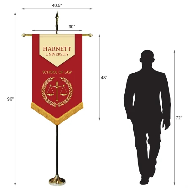 30" x 48" Premium Custom Digitally Printed Gonfalon V-Cut Banner with... from ASI 80228 Quinn