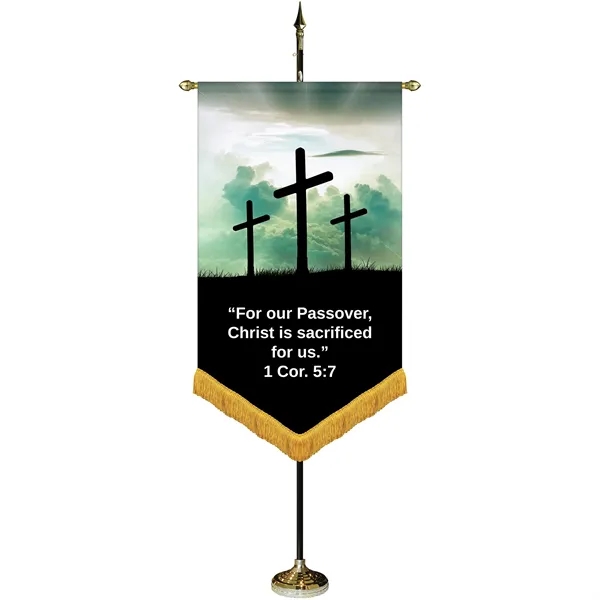 36" x 60" Premium Custom Digitally Printed Gonfalon V-Cut Banner with... from ASI 80228 Quinn