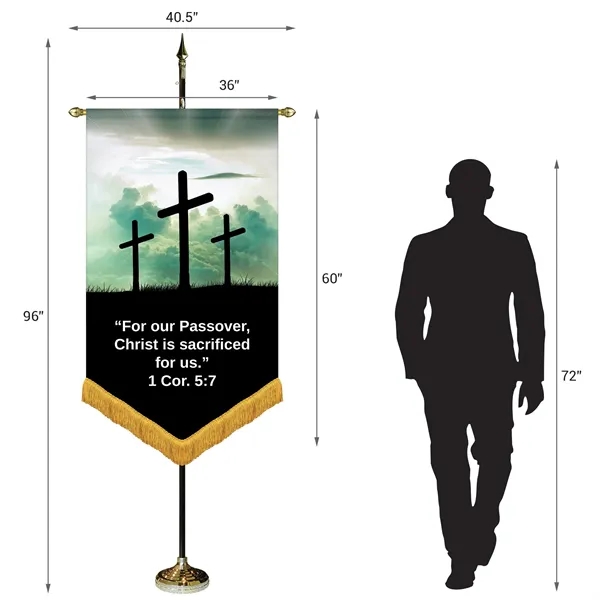 36" x 60" Premium Custom Digitally Printed Gonfalon V-Cut Banner with... from ASI 80228 Quinn