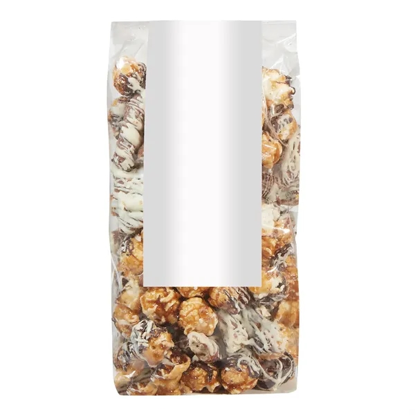 Contemporary White & Dark Chocolate Swirl Popcorn (7.5 oz) gift bag.... from ASI 71685 Midnite Snax®