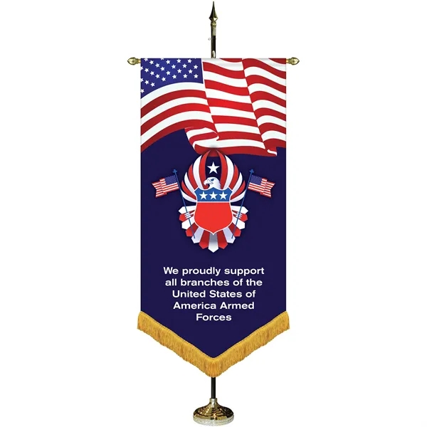 36" x 72" Premium Custom Digitally Printed Gonfalon V-Cut Banner with... from ASI 80228 Quinn