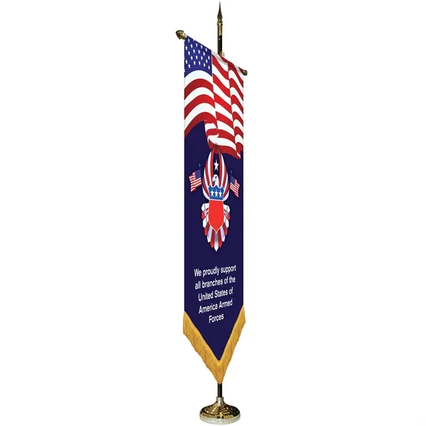 36" x 72" Premium Custom Digitally Printed Gonfalon V-Cut Banner with... from ASI 80228 Quinn