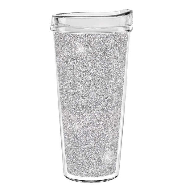 Double-wall insulated, clear Tritan™ tumbler with silver bling insert available in... from ASI 73871 Next Promotions LLC