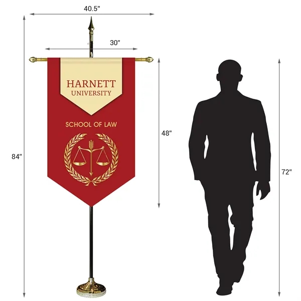 30" x 48" Premium Custom Digitally Printed Gonfalon V-Cut Banner with... from ASI 80228 Quinn