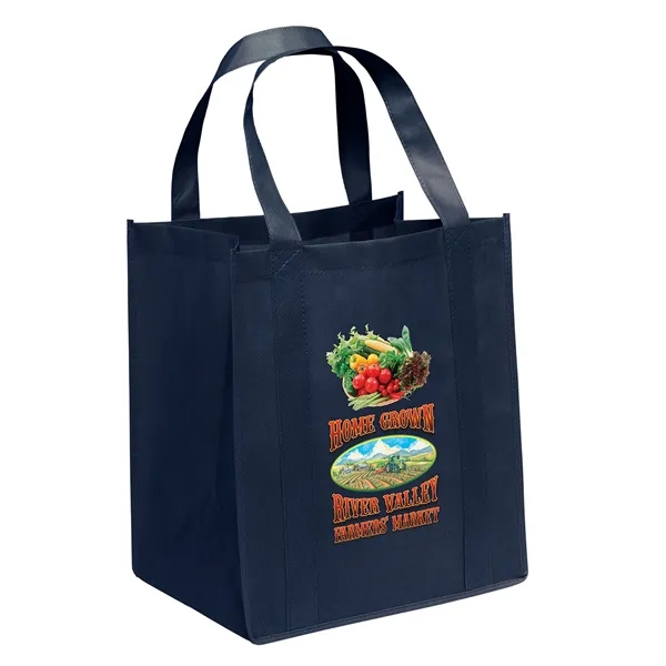 Non-Woven Polypropylene grocery tote with dual reinforced handles.... from ASI 37940 Bag Makers Inc