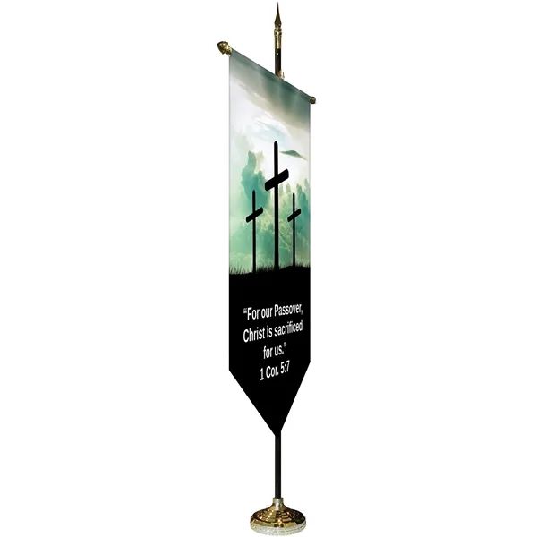 36" x 60" Premium Custom Digitally Printed Gonfalon V-Cut Banner with... from ASI 80228 Quinn