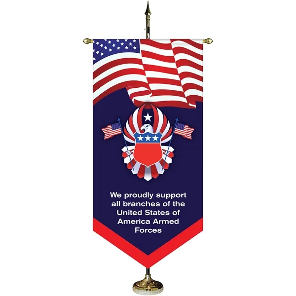 36" x 72" Premium Custom Digitally Printed Gonfalon V-Cut Banner with... from ASI 80228 Quinn