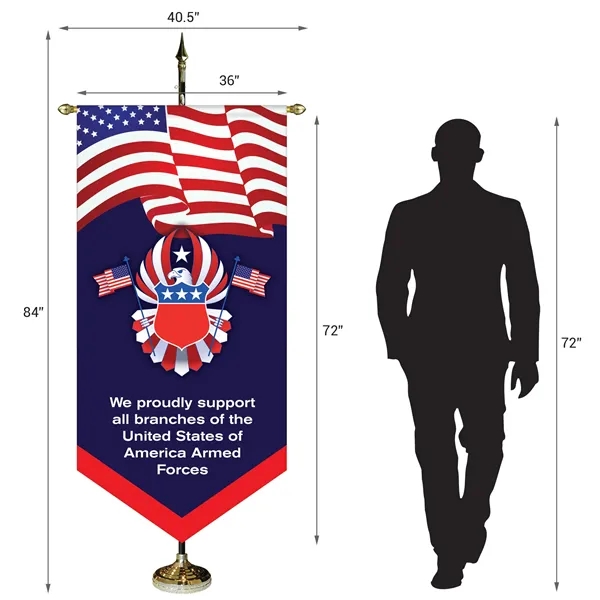 36" x 72" Premium Custom Digitally Printed Gonfalon V-Cut Banner with... from ASI 80228 Quinn