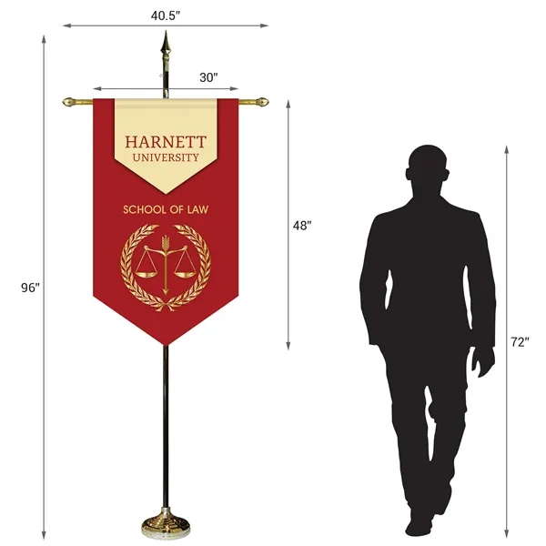 30" x 48" Premium Custom Digitally Printed Gonfalon V-Cut Banner with... from ASI 80228 Quinn