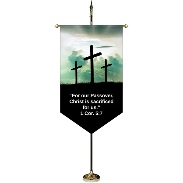 36" x 60" Premium Custom Digitally Printed Gonfalon V-Cut Banner with... from ASI 80228 Quinn