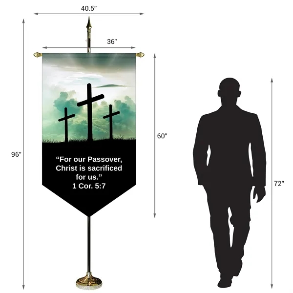 36" x 60" Premium Custom Digitally Printed Gonfalon V-Cut Banner with... from ASI 80228 Quinn