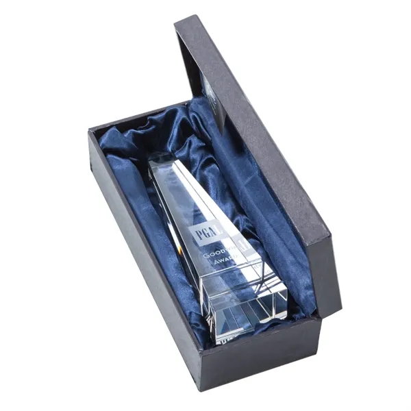 Optical black grooved obelisk crystal award.... from ASI 84592 St Regis Group / St Regis