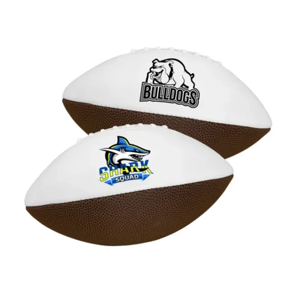 10" premium mid-size synthetic leather signature football with white autograph panels.... from ASI 55675 Galaxy Balloons Inc / Galactic Fun Time Line