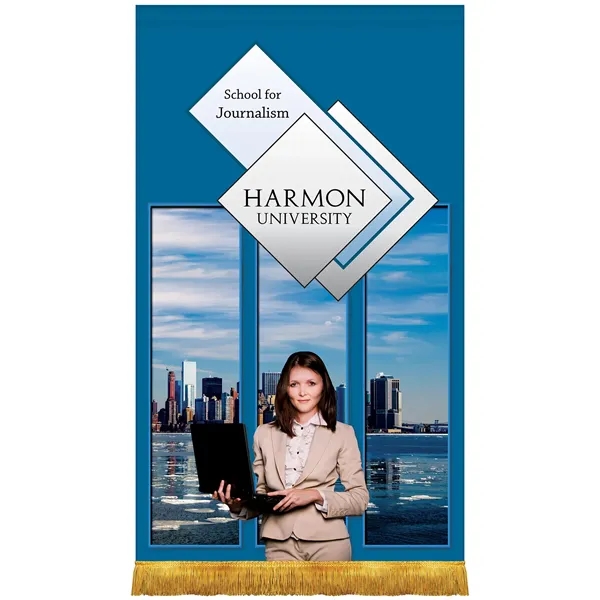 30" x 48" Premium Custom Digitally Printed Gonfalon Straight Cut Fringed... from ASI 80228 Quinn