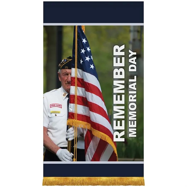 36" x 60" Premium Custom Digitally Printed Gonfalon Straight Cut Fringed... from ASI 80228 Quinn