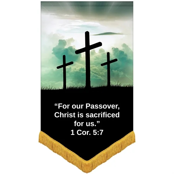 36" x 60" Premium Custom Digitally Printed Gonfalon Straight Cut Banner... from ASI 80228 Quinn