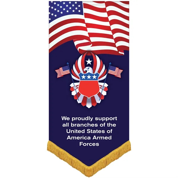 36" x 72" Premium Custom Digitally Printed Gonfalon Straight Cut Banner... from ASI 80228 Quinn