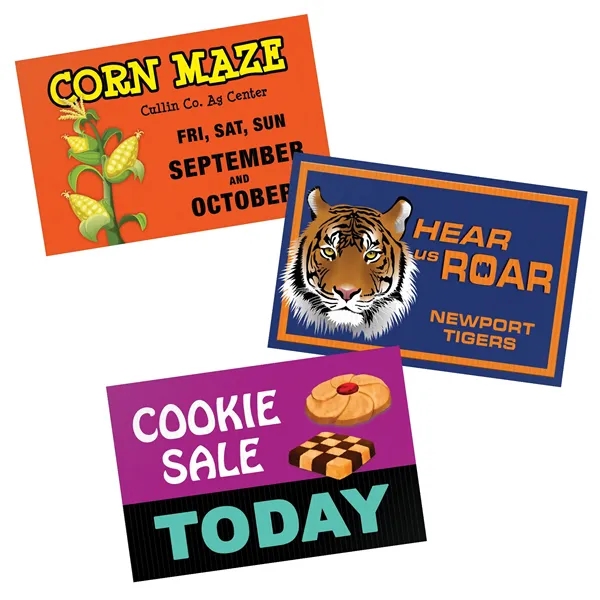 18" W x 12" H One sided 4 mil corrugated yard... from ASI 80228 Quinn