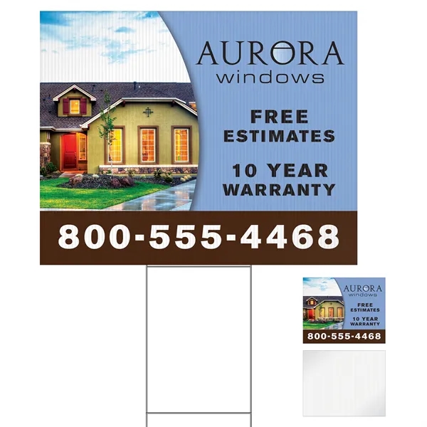 30" x 24" 4 mil Corrugated Single Sided Yard Sign with... from ASI 80228 Quinn