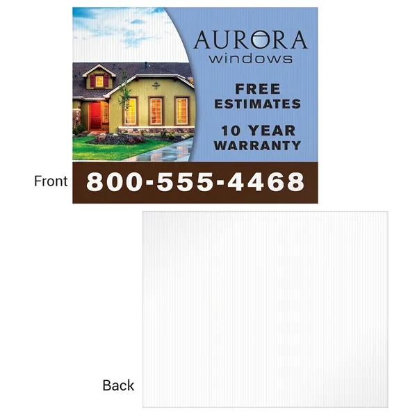 30" x 24" 4 mil Corrugated Single Sided Yard Sign with... from ASI 80228 Quinn