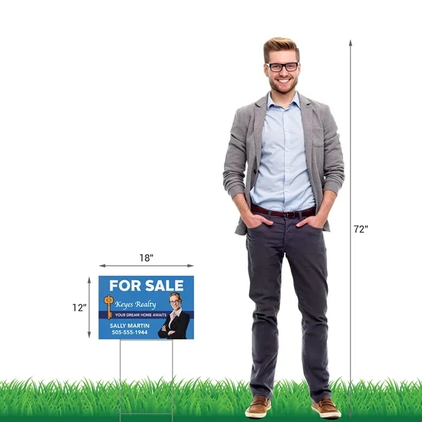 18" x 12" 4 mil corrugated yard sign with full color... from ASI 80228 Quinn