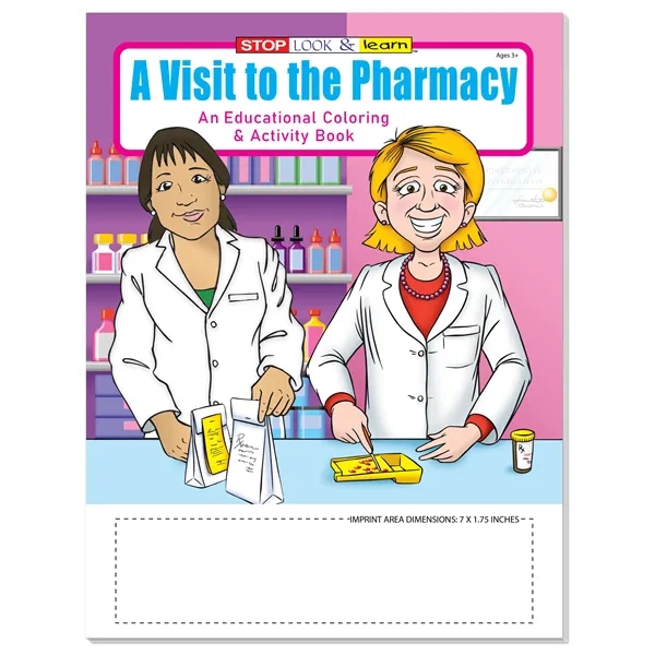 A Visit to the Pharmacy educational coloring and activity book.... from ASI 45815 Coloring Book Solutions / Coloring Book Solutions™