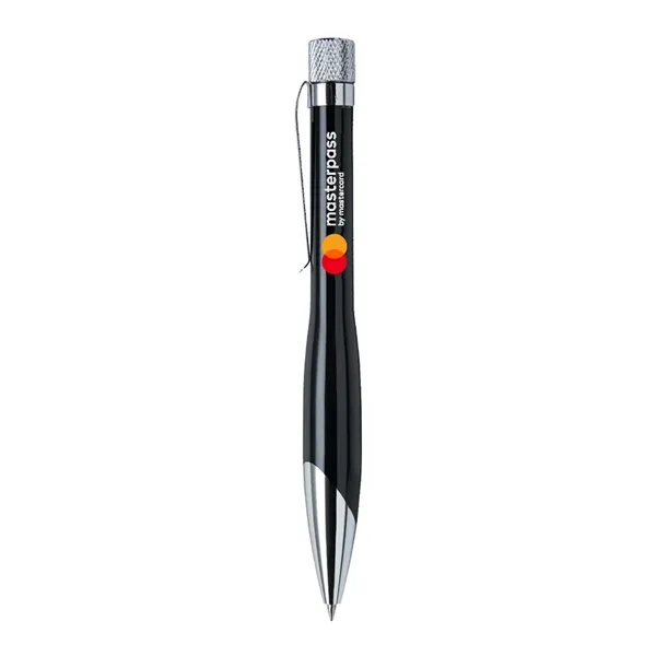 Solid brass construction pen with chrome plated barrel and silver accents.... from ASI 31517 Admart Products / Admart Line