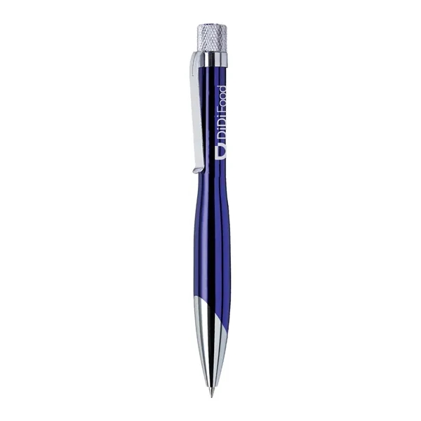 Solid brass construction pen with chrome plated barrel and silver accents.... from ASI 31517 Admart Products / Admart Line