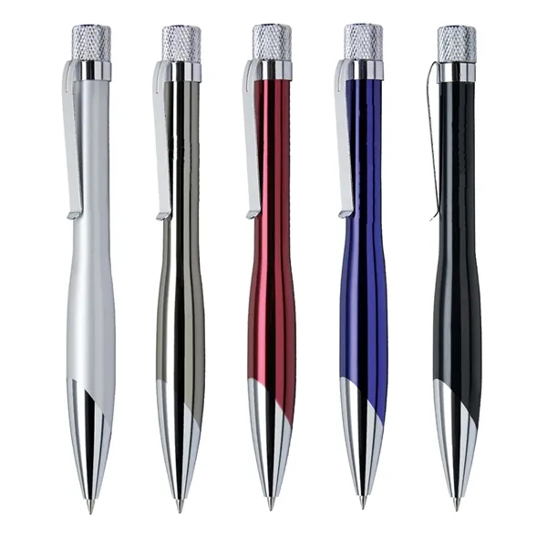 Solid brass construction pen with chrome plated barrel and silver accents.... from ASI 31517 Admart Products / Admart Line