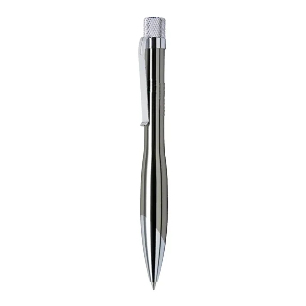 Solid brass construction pen with chrome plated barrel and silver accents.... from ASI 31517 Admart Products / Admart Line