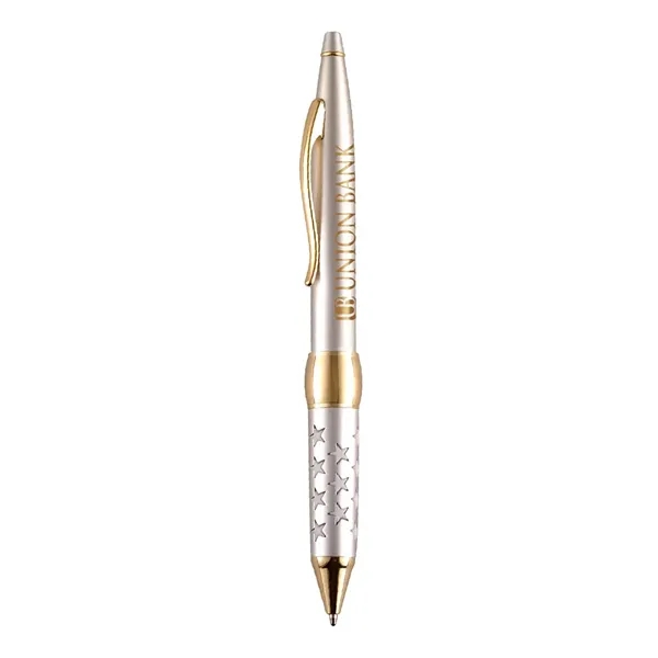 Twist action ballpoint pen with rubber star grip.... from ASI 31517 Admart Products / Admart Line