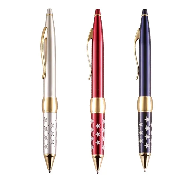 Twist action ballpoint pen with rubber star grip.... from ASI 31517 Admart Products / Admart Line