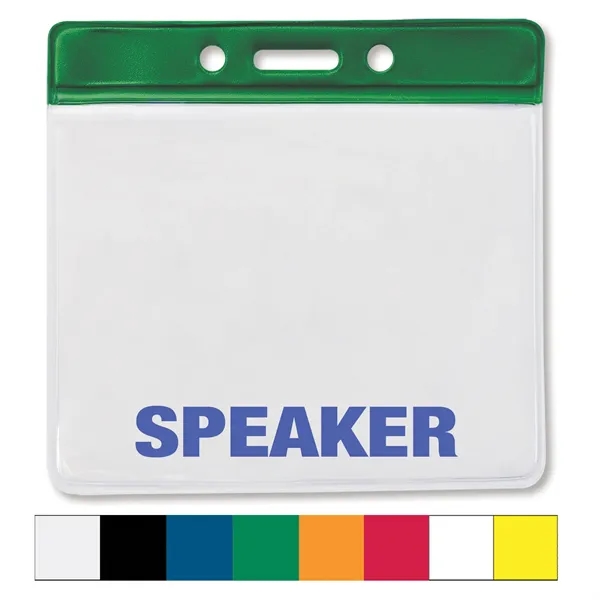 Color-coded vinyl badge holders help to quickly identify employees or visitors... from ASI 79898 Promovision / PROMOVISION