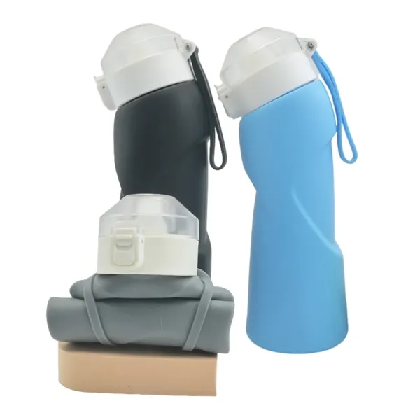Silicone collapsible water bottle, 23.6 oz. plus 1 color silkscreen imprint... from ASI 37218 Athena Promo (tm)