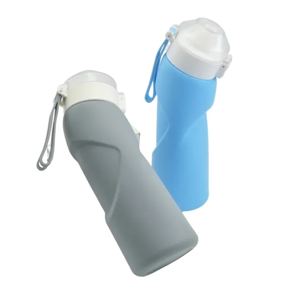 Silicone collapsible water bottle, 23.6 oz. plus 1 color silkscreen imprint... from ASI 37218 Athena Promo (tm)