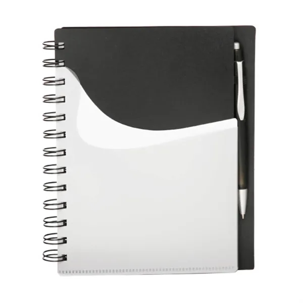 Front pocket spiral notebook with pen with 1 color silkscreen imprint... from ASI 37218 Athena Promo (tm)