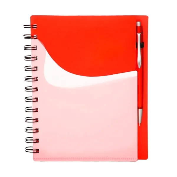 Front pocket spiral notebook with pen with 1 color silkscreen imprint... from ASI 37218 Athena Promo (tm)