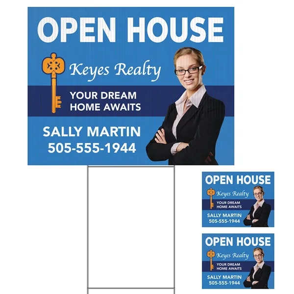 24" x 18" 4 mil Corrugated Double Sided Yard Sign with... from ASI 80228 Quinn