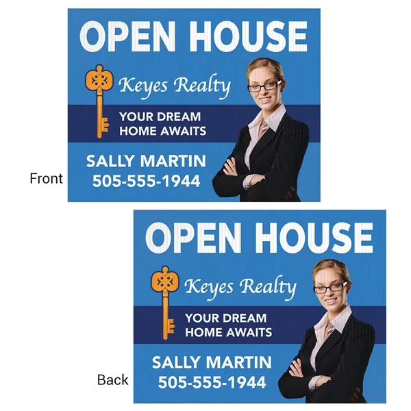 24" x 18" 4 mil Corrugated Double Sided Yard Sign with... from ASI 80228 Quinn